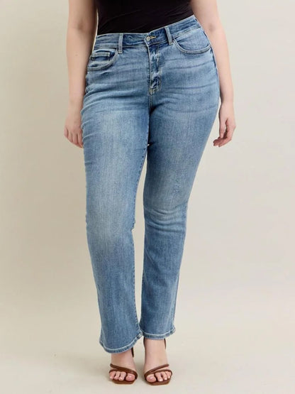Elliot Bootcut Mid Rise Jeans by Judy Blue ( Long )