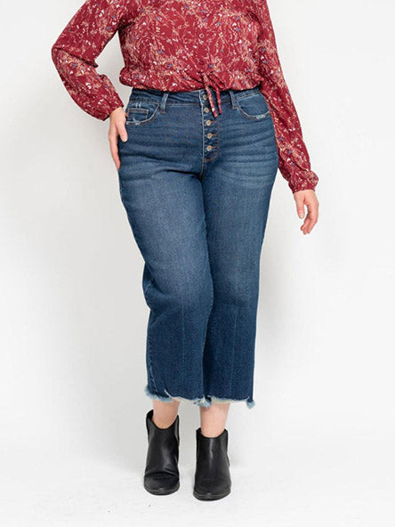 Lingo Cropped Mid Wash Jeans by Judy Blue