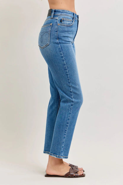 Mallory Ankle Straight High Rise Jeans by Judy Blue