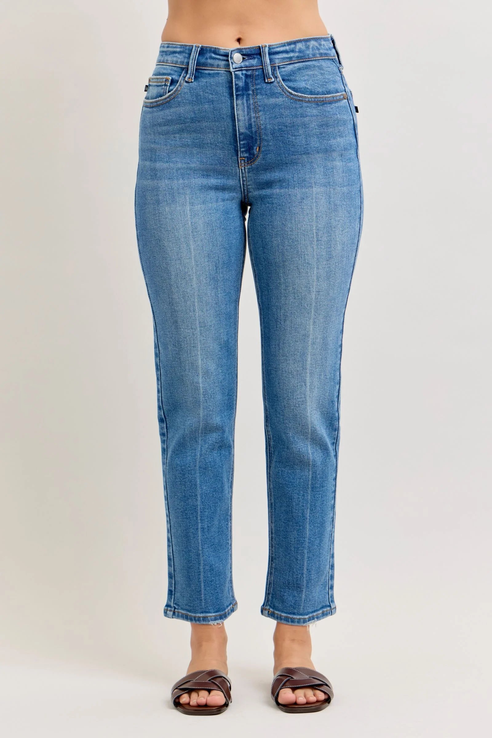 Mallory Ankle Straight High Rise Jeans by Judy Blue