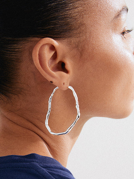 Light Recycled Large Hoops by Pilgrim