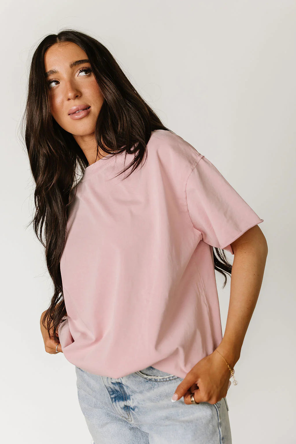 Boyfriend Tee in Pink by Ampersand Avenue