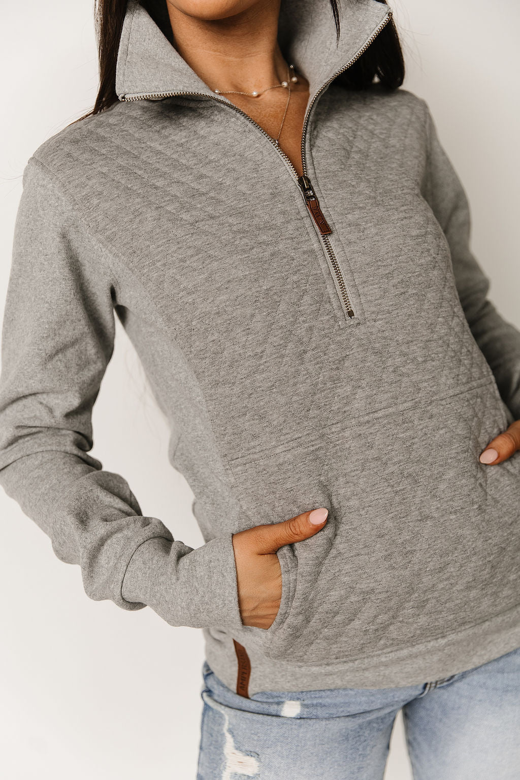 Quilted HalfZip in Charcoal by Ampersand Avenue