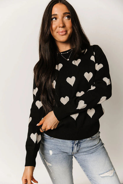 Love You, Mean It Sweater in Black by Ampersand Avenue