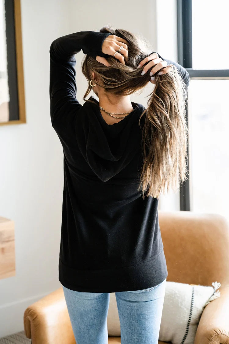 Half Zip Sweatshirt in Cozy Cutie New Moon by Ampersand Avenue