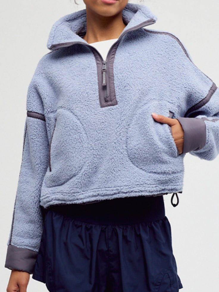 Mountain High Half Zip in Steel by Free People