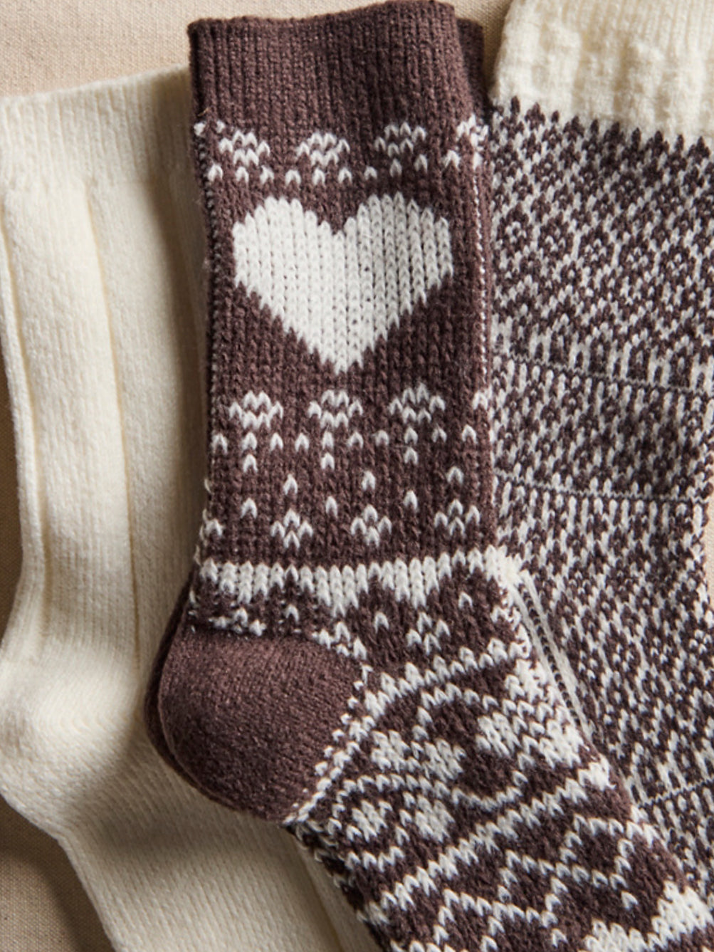 Nordic Knit Sock Bundle in Brown by Free People