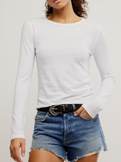 Nova Tee Long Sleeve in Ivory by Free People