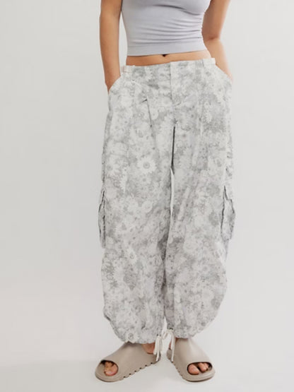 Charmer Printed Utility Pants in Camo Floral/Ivory by Free People