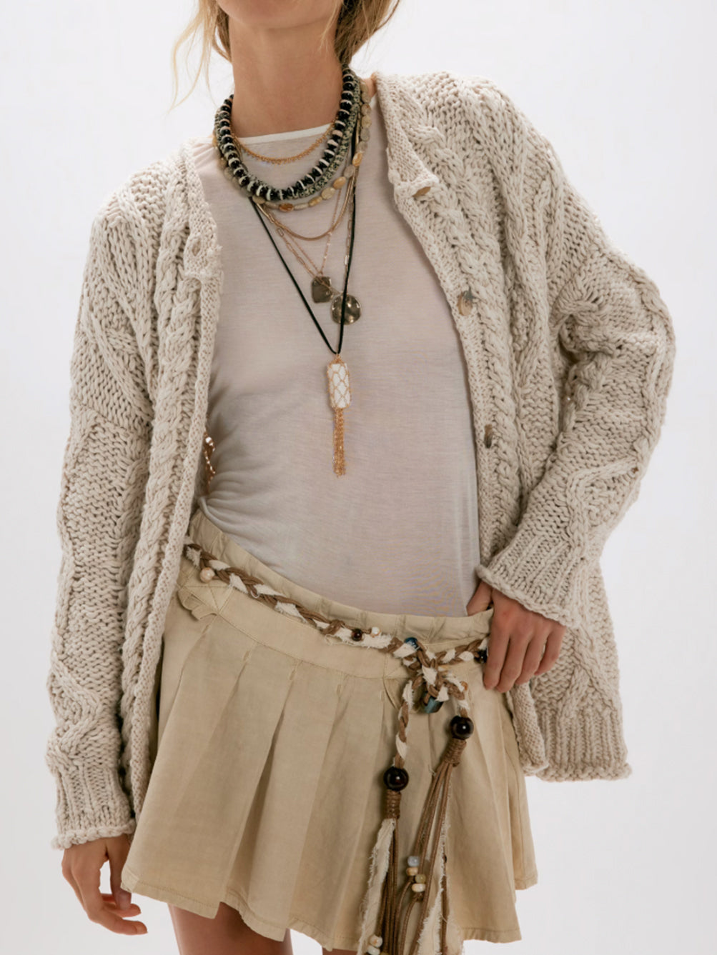 Opal Rollneck Knit Cardigan in Tea By Free People