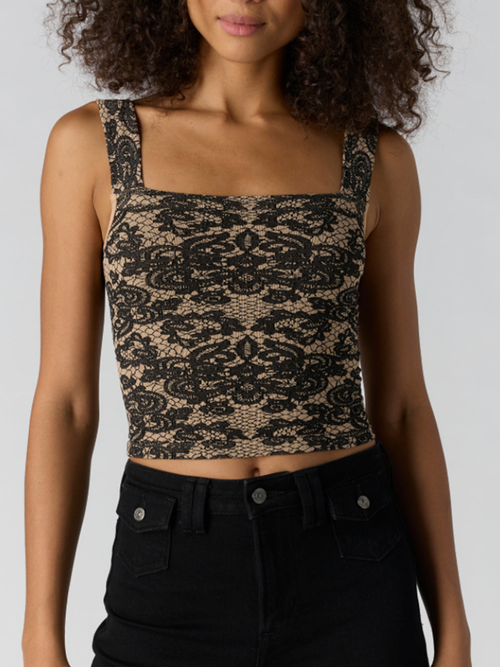 Lace Up Tank in Black by Free People