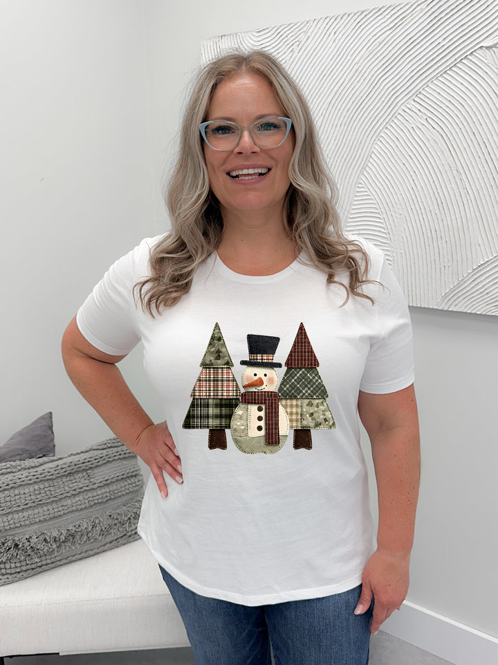 Patch Work Snowman Graphix Tee