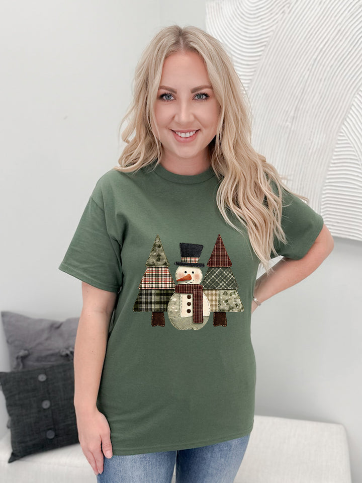 Patch Work Snowman Graphix Tee