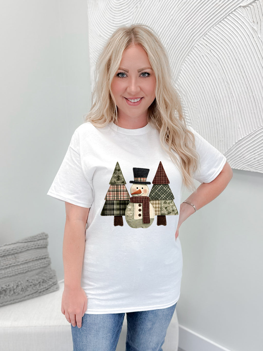 Patch Work Snowman Graphix Tee