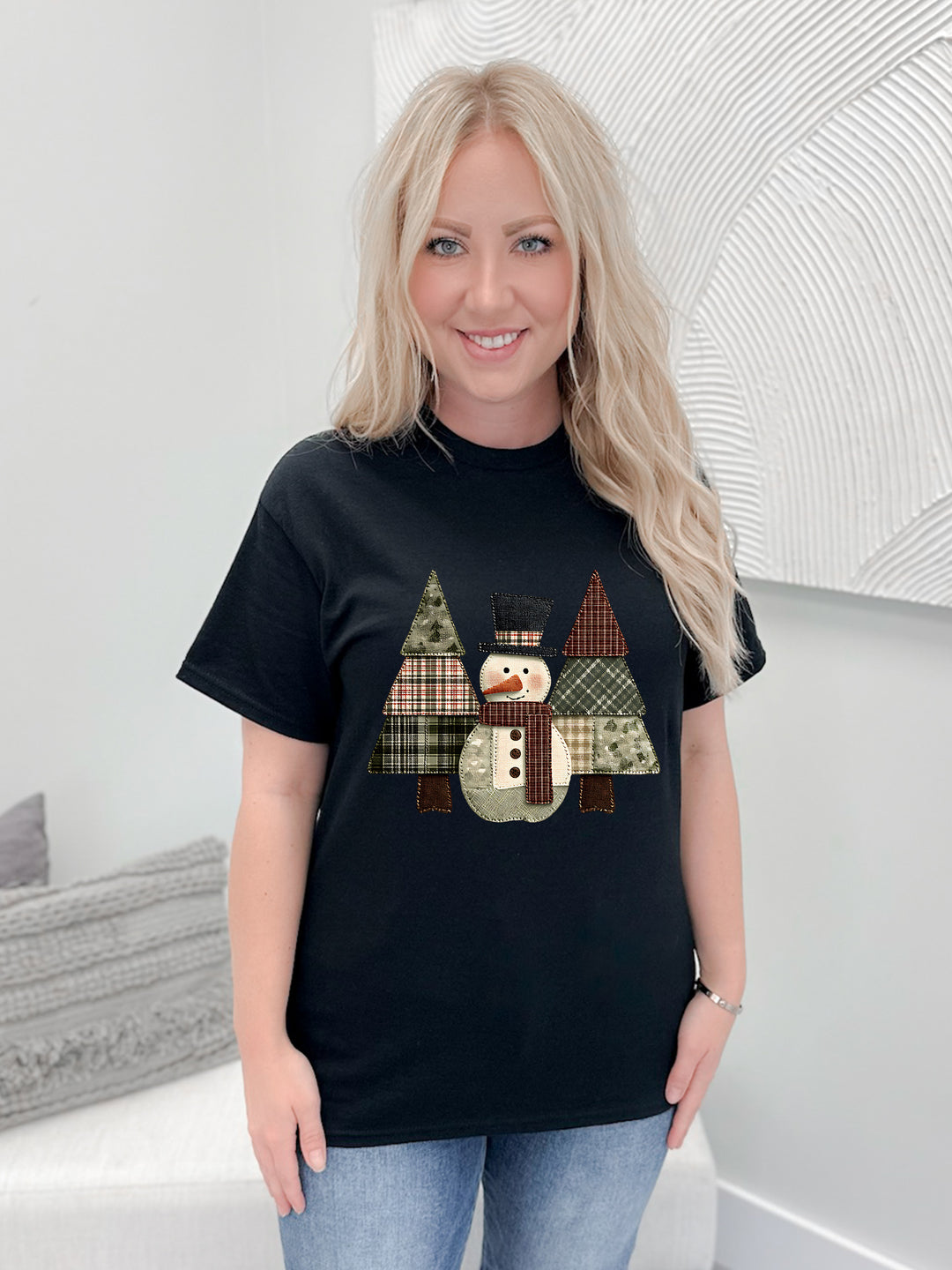 Patch Work Snowman Graphix Tee