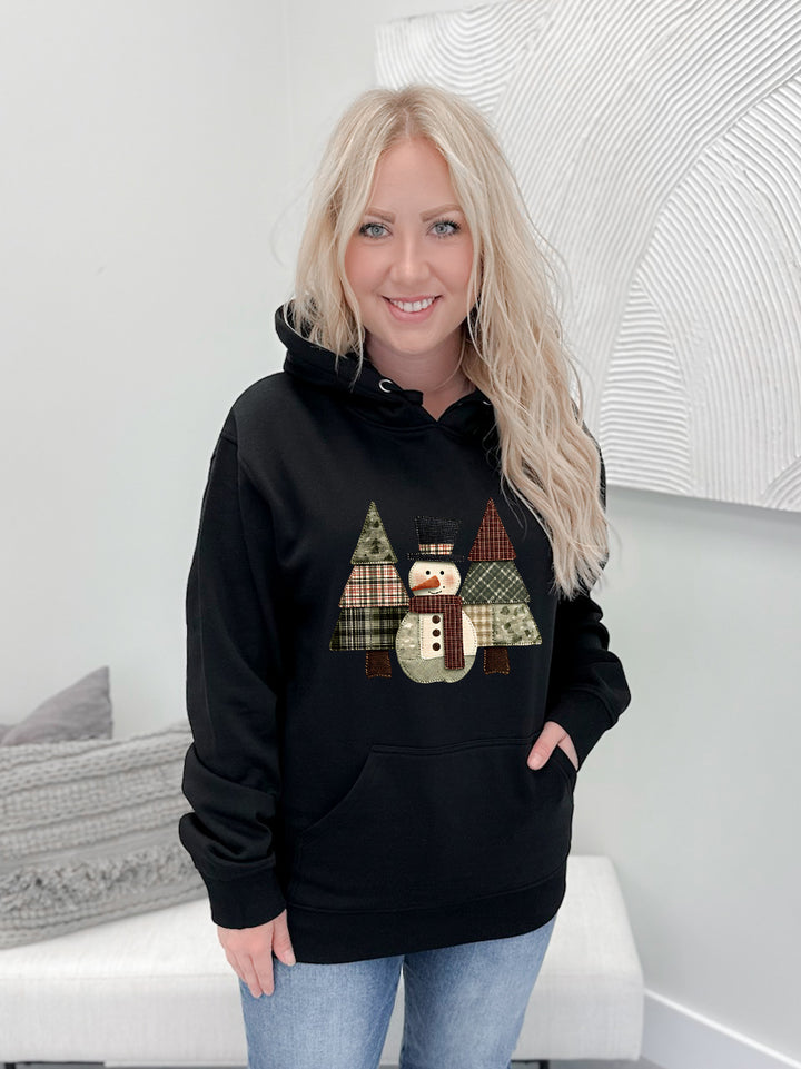 Patch Work Snowman Graphix Pullover / Hoodie
