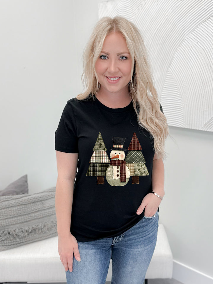 Patch Work Snowman Graphix Tee