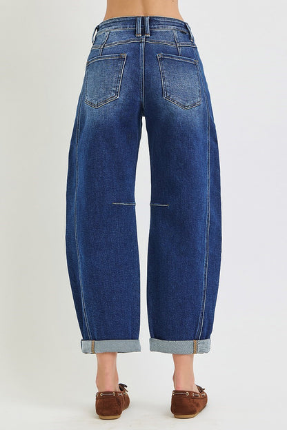 Jovie Barrel Roll Up High Rise Jeans by Risen