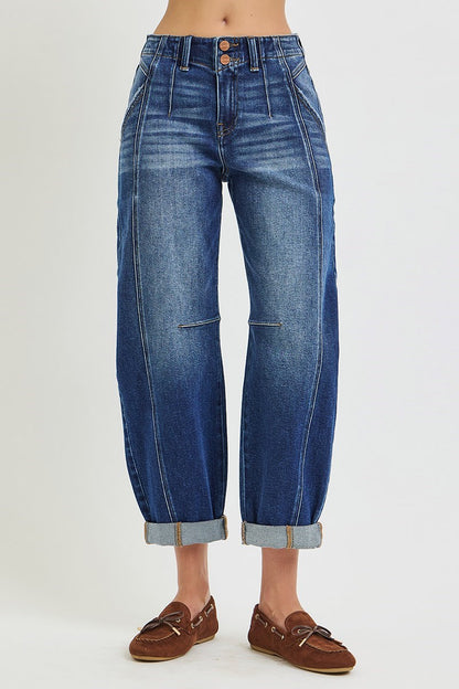 Jovie Barrel Roll Up High Rise Jeans by Risen