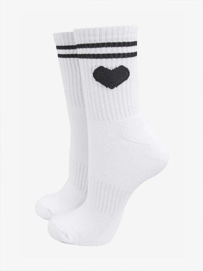 Sporty Socks in Black Heart