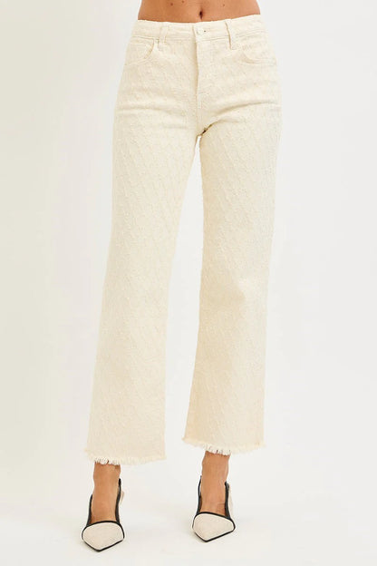 Itzel Tummy Control Jeans in Ivory by Risen