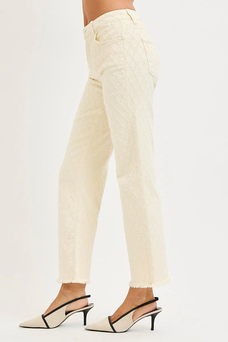 Itzel Tummy Control Jeans in Ivory by Risen
