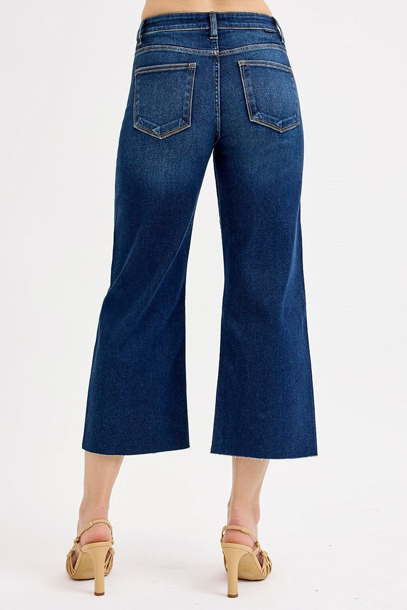 Kacey Wide Leg Cropped Tummy Control Jeans by Risen