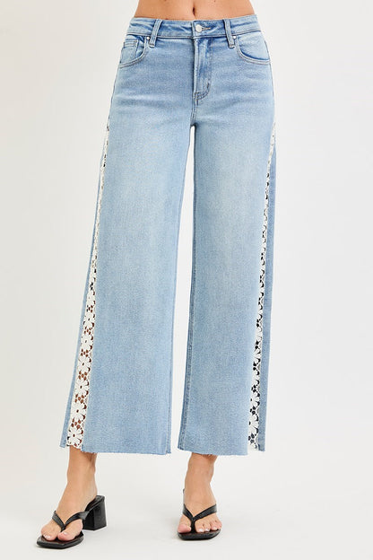 Daisy Flower Lace Jeans by Risen