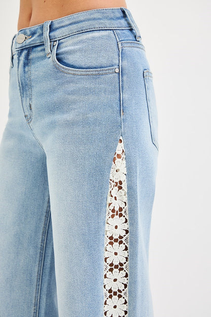Daisy Flower Lace Jeans by Risen