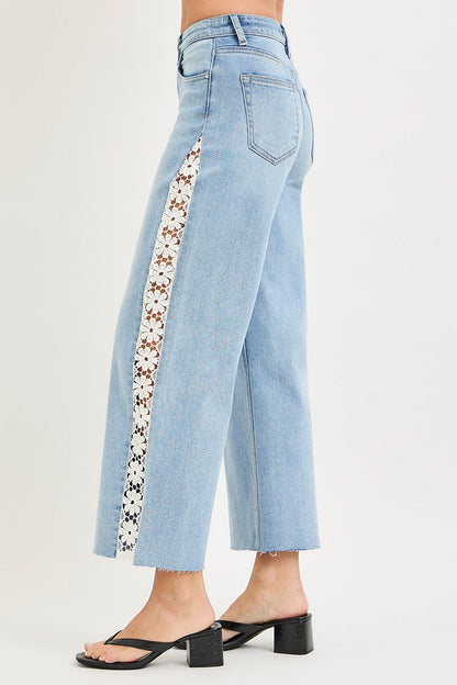 Daisy Flower Lace Jeans by Risen
