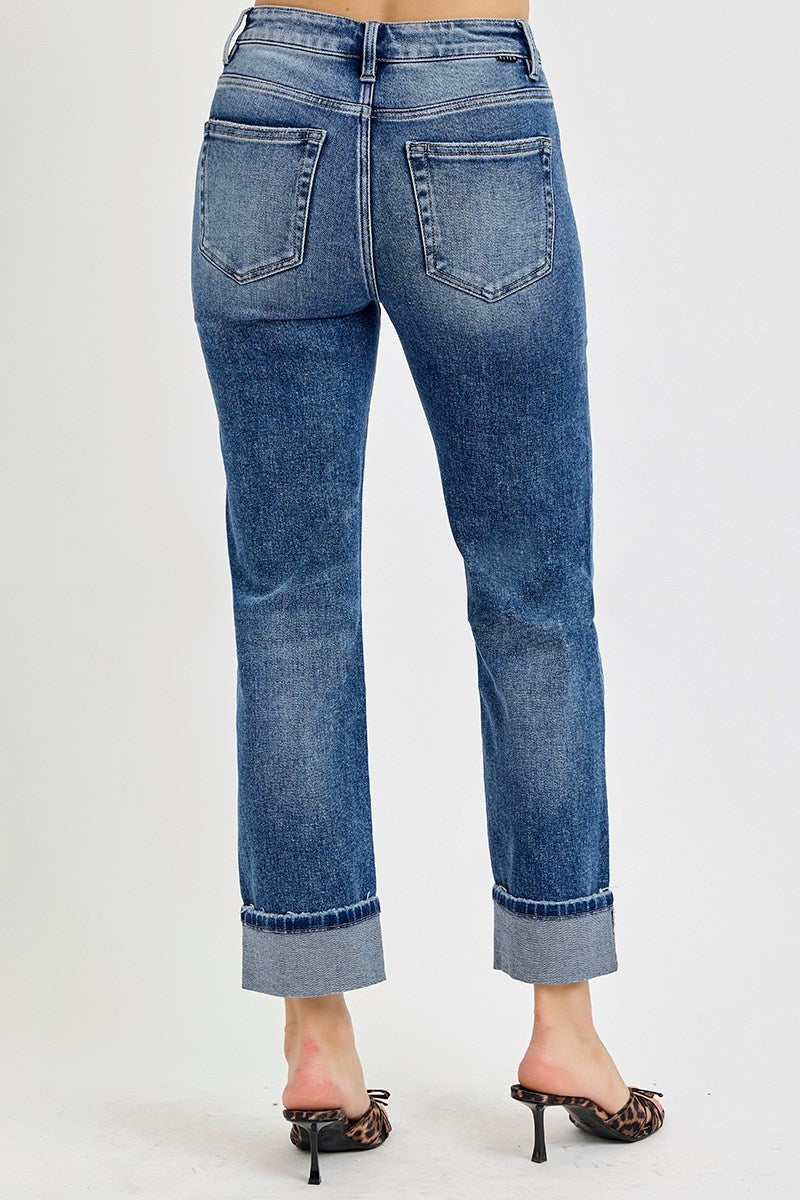Surrey Straight Leg Tummy Control Jeans Dark Wash by Risen