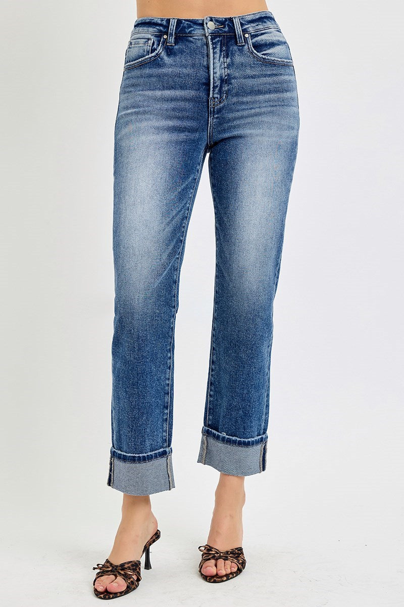 Surrey Straight Leg Tummy Control Jeans Dark Wash by Risen