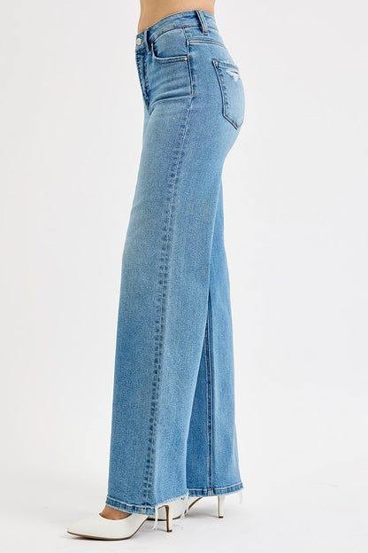 Unlocked Wide Leg Tummy Control Jeans by Risen