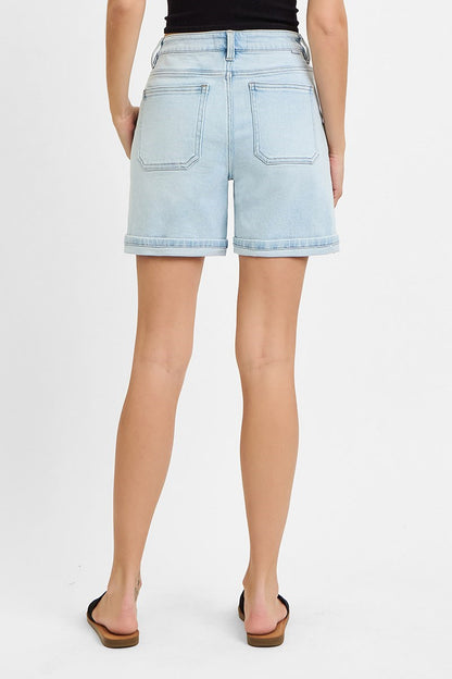 Lilly Hight Rise Light Wash Shorts by Risen