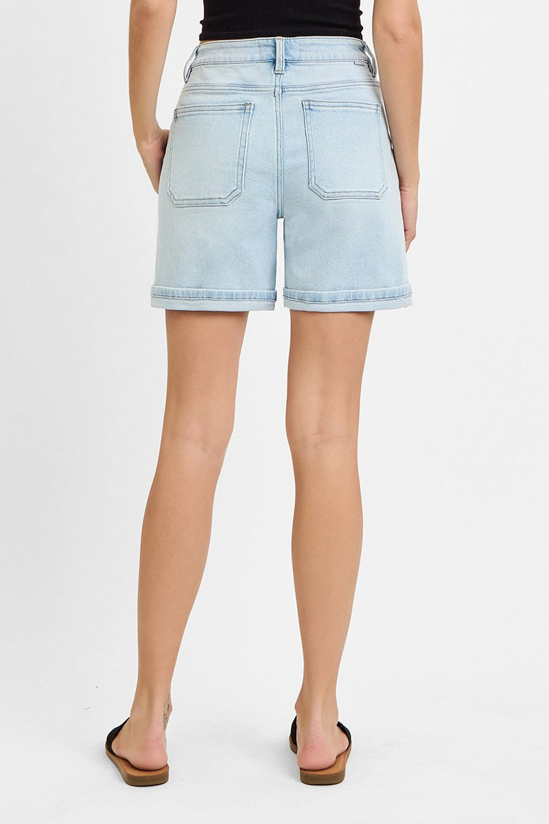 Lilly Hight Rise Light Wash Shorts by Risen