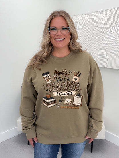 She's A Teacher I Can Tell Graphix Pullover