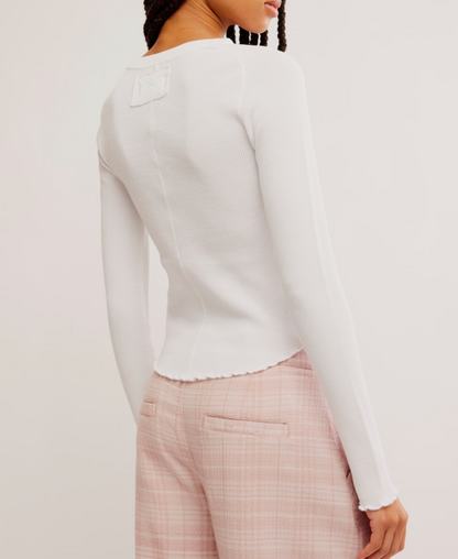 Easy Does It Long Sleeve in White by Free People
