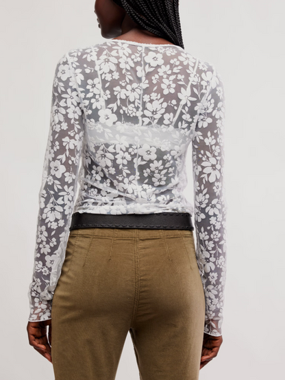 Early Sunsets Layering Top in Ivory by Free People