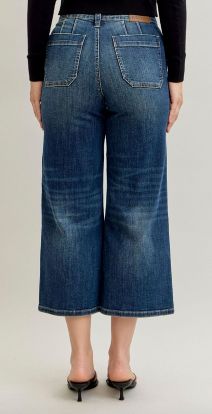 Journey Wide Leg Crop Utility Jeans by Judy Blue