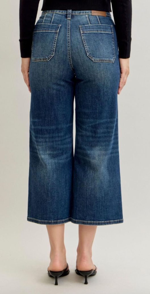 Journey Wide Leg Crop Utility Jeans by Judy Blue
