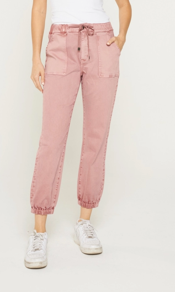 Julie Jogger Crop in Rosy Pink