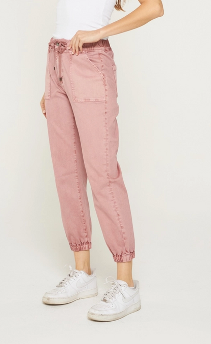 Julie Jogger Crop in Rosy Pink