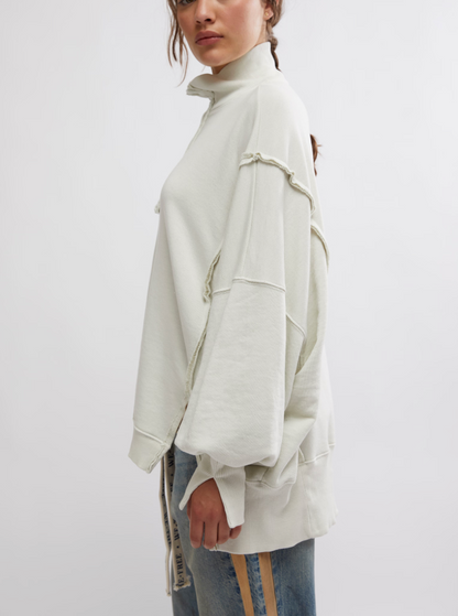 Camden Henley Sweatshirt in Grey Opal by Free People