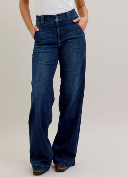 Gigi Wide Leg in Dark Wash by Judy Blue