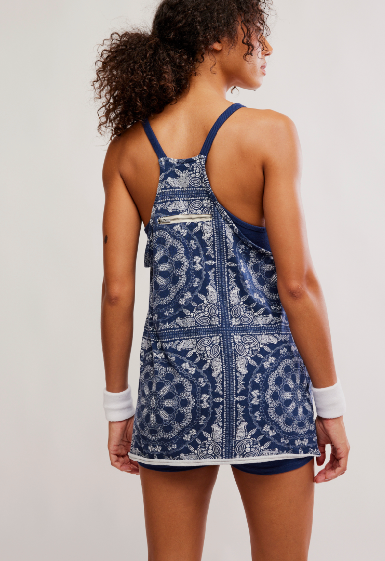 Hot Shot Mini Dress in Bandana Navy Combo by Free People