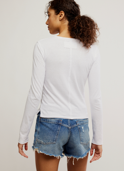 Nova Tee Long Sleeve in Ivory by Free People