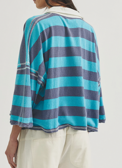 Auggie Oversized Polo Tee by Free People