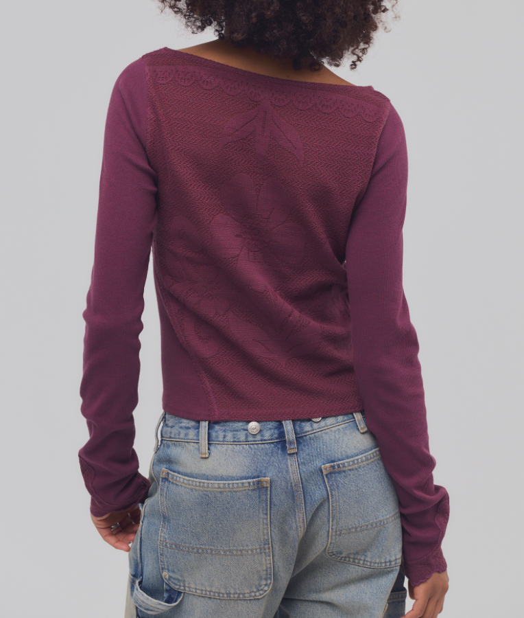 Delilah Long Sleeve Top in Precious Wine by Free People