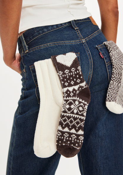 Nordic Knit Sock Bundle in Brown by Free People