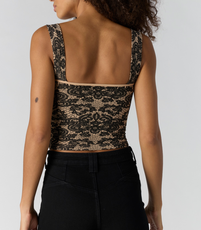 Lace Up Tank in Black by Free People